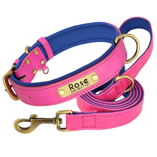 Dog leather collar