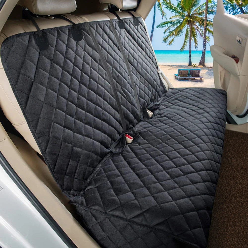 Dog car seat cover and mattress with middle zipper black