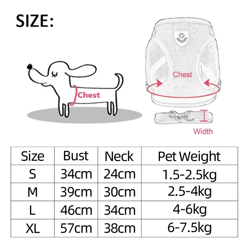 Dog Harness And Leash Set Breathable Vest for Small Dog