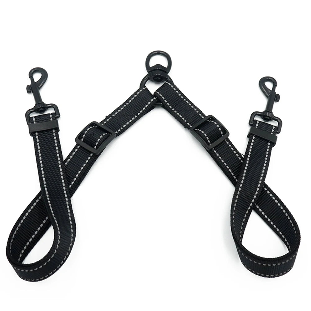 Heavy Duty Nylon Double Leash Coupler for Large Dog