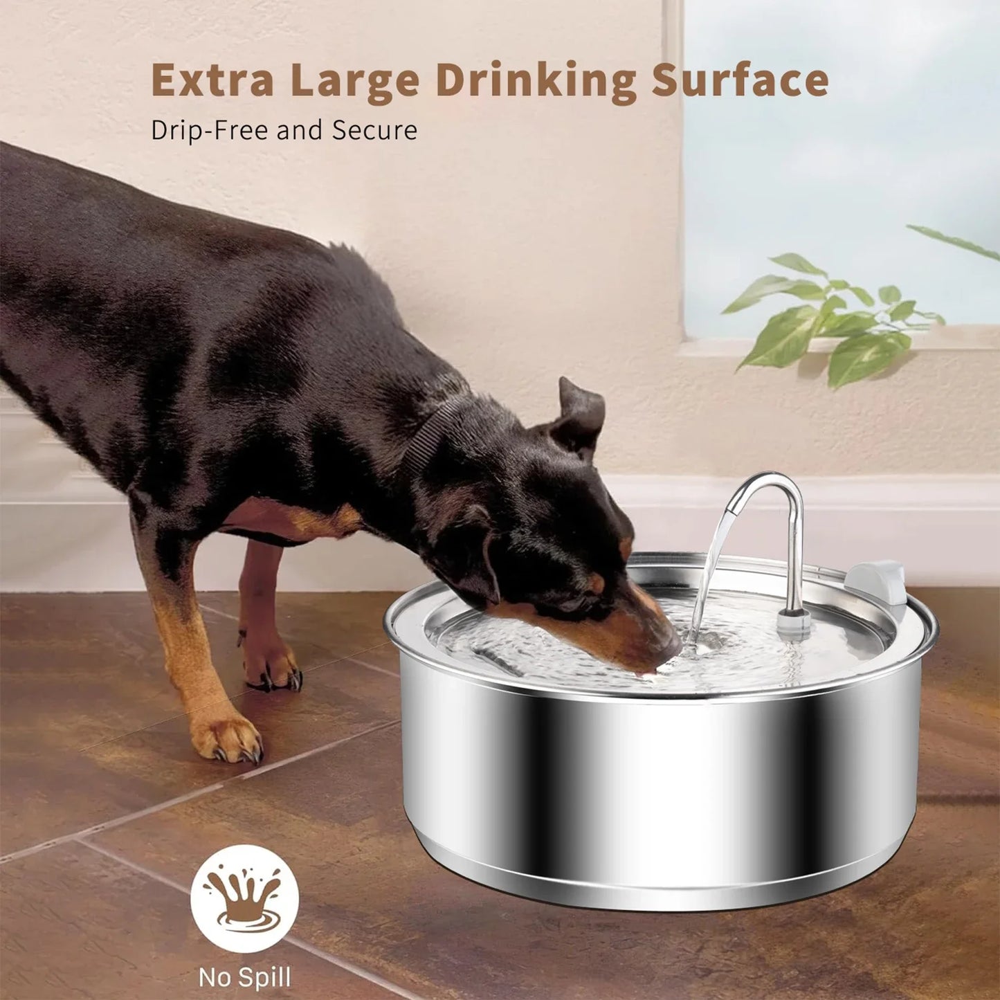 Dog Water Fountain Stainless Steel 8L Water Dispenser