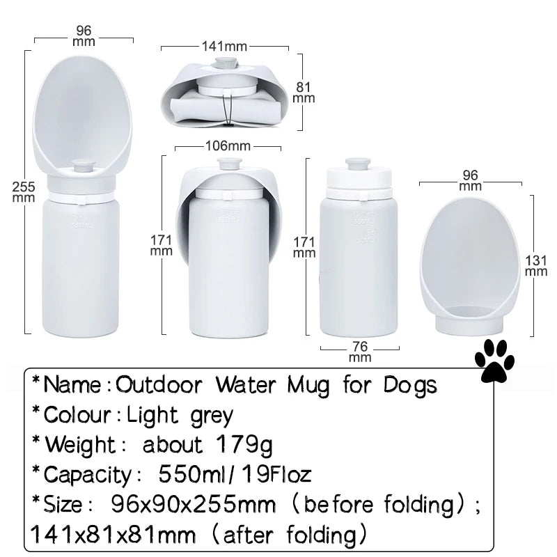 Dog Silicone Folding Outdoor Portable Travel Water Bottle