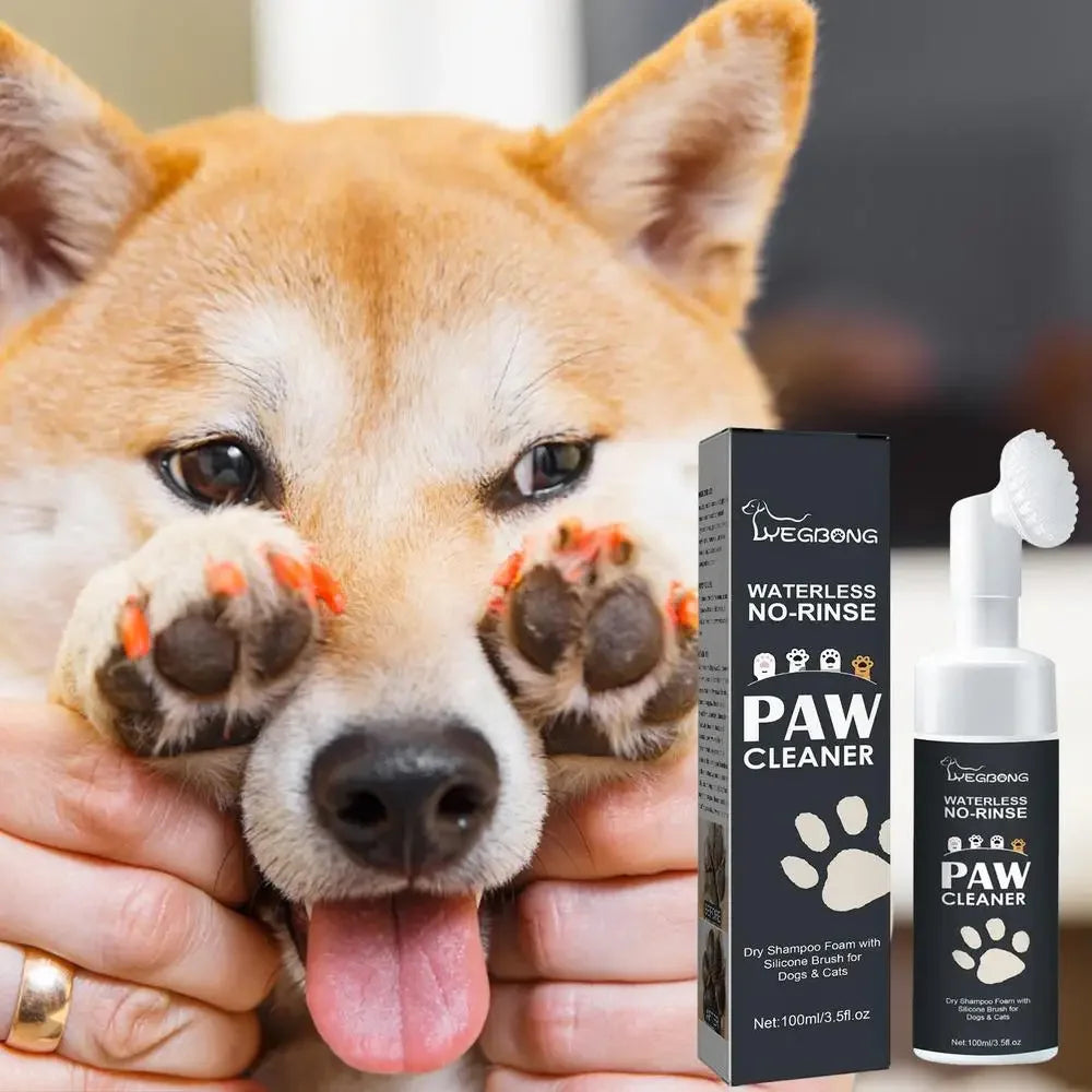 100ml Paw Cleaner Foam with Brush for Rinse-free Cleaning for Dog and Cat