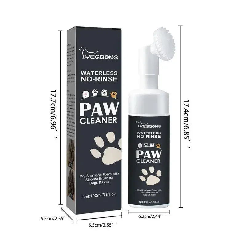 100ml Paw Cleaner Foam with Brush for Rinse-free Cleaning for Dog and Cat