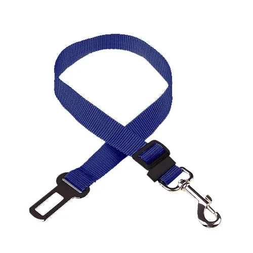 Blue colour dog car seat belt with lead clip