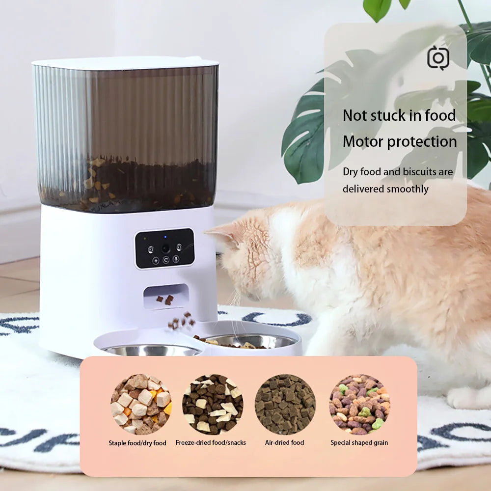 5L Double Bowls Smart Automatic Camera Feeder for Cat and Dog