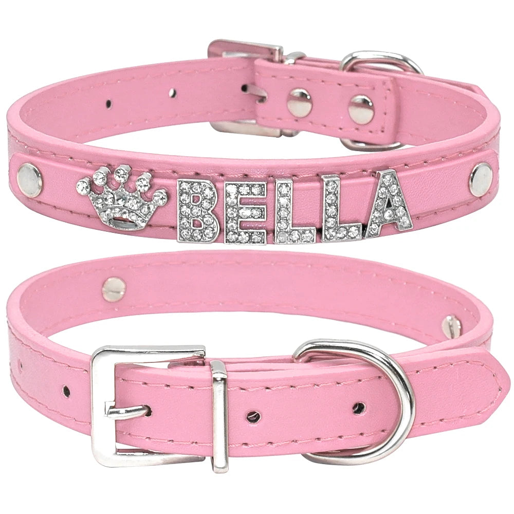 Bling Rhinestone Personalized Collar for Small Dog and Cat