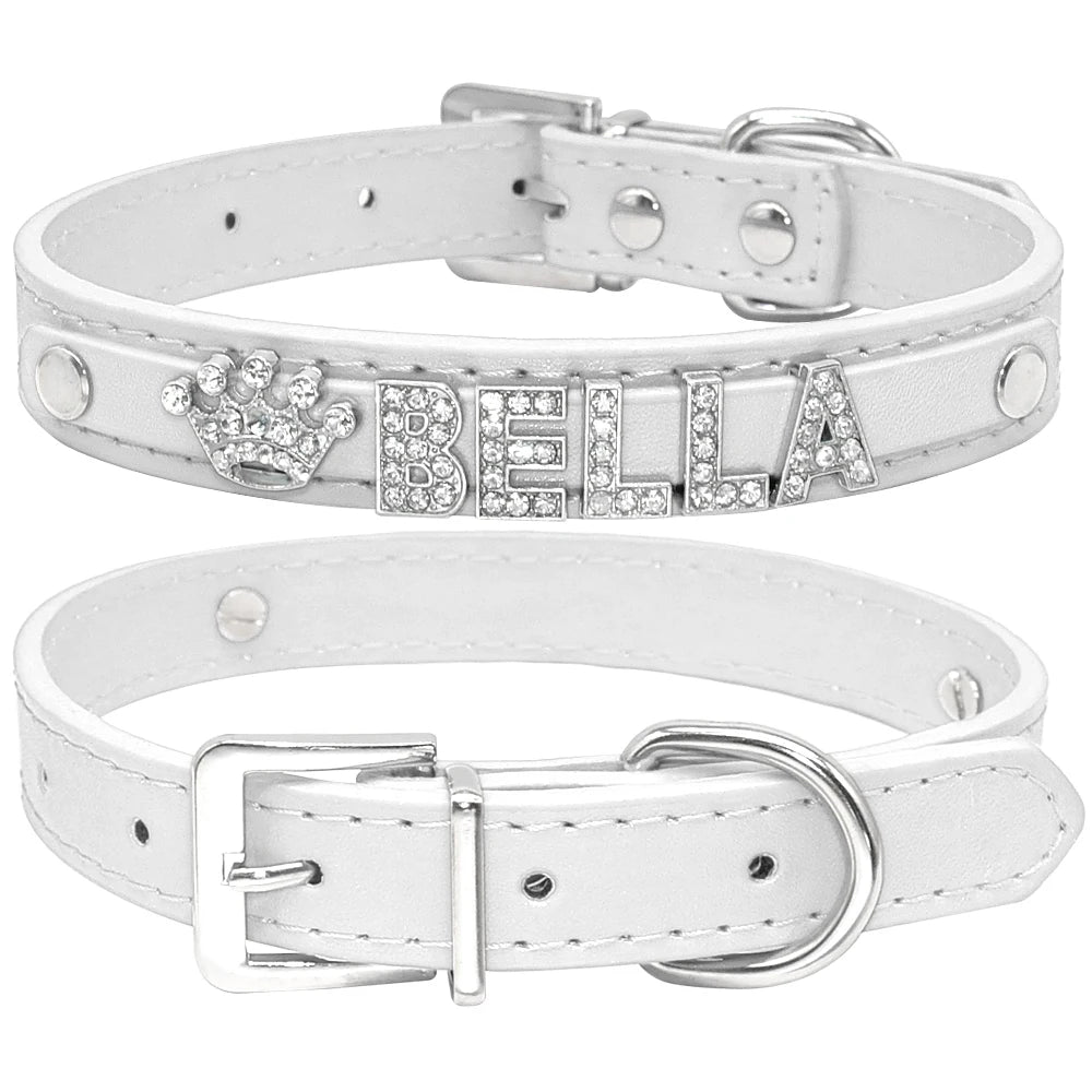 Bling Rhinestone Personalized Collar for Small Dog and Cat