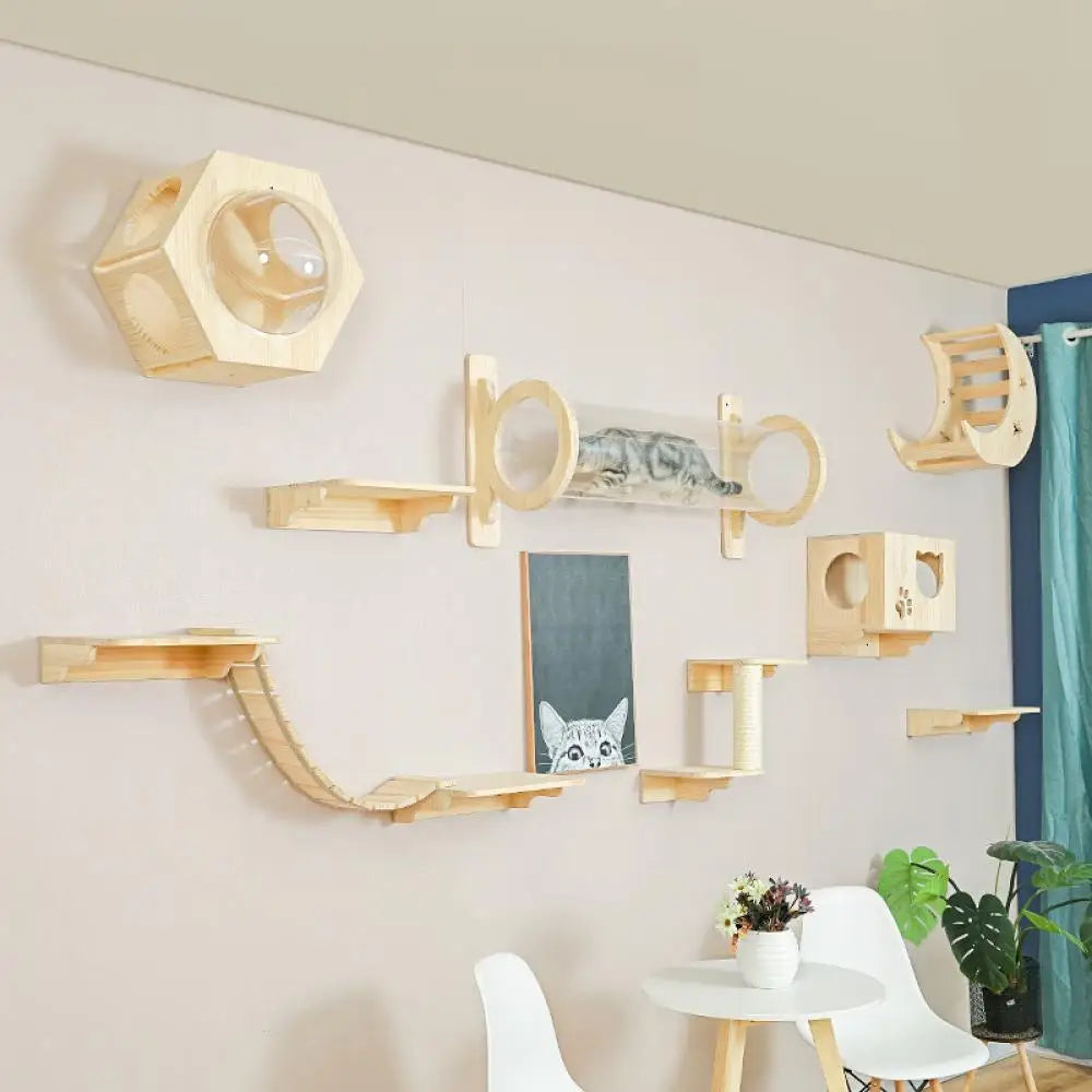 Wall Mounted Cat Hammock Bed and Scratching Post