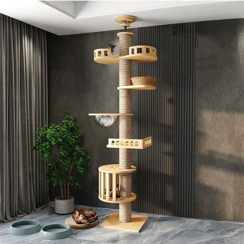 Cat Tree Australia: Floor To Ceiling Adjustable Wooden House