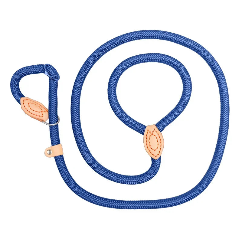 Dog Walking Leash Slip Rope: Heavy Duty Braided Rope Adjustable Loop Collar