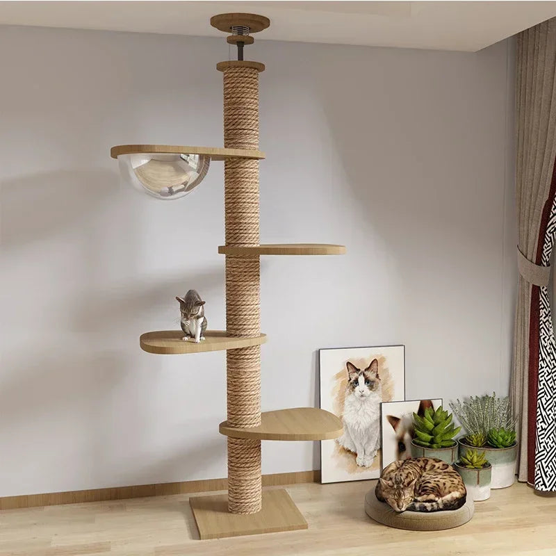 Cat Tree Australia: Floor To Ceiling Adjustable Wooden House