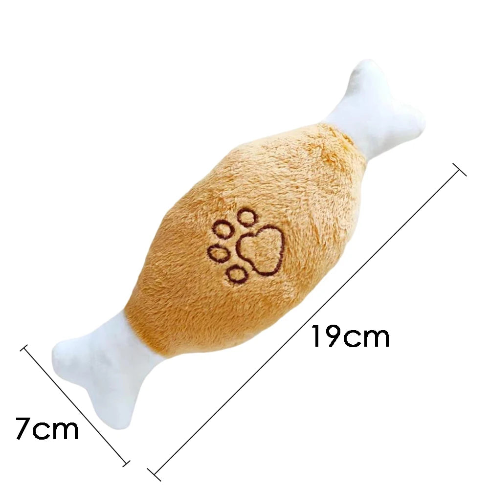 Drumstick plush dog toys