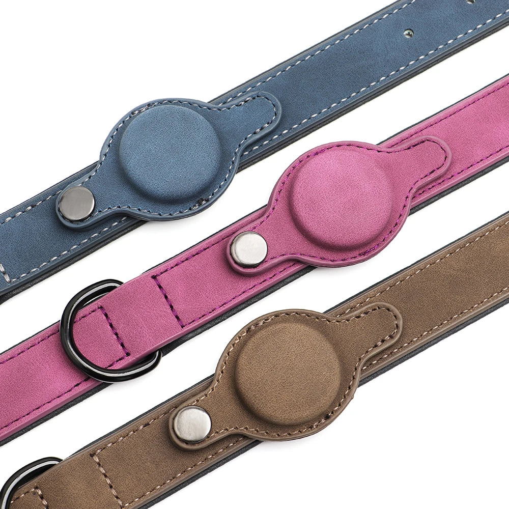 GPS Tracker Anti-lost Dog Collar PU Leather