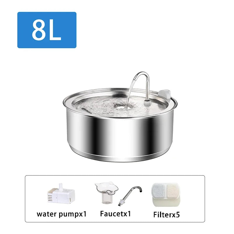 Dog Water Fountain Stainless Steel 8L Water Dispenser