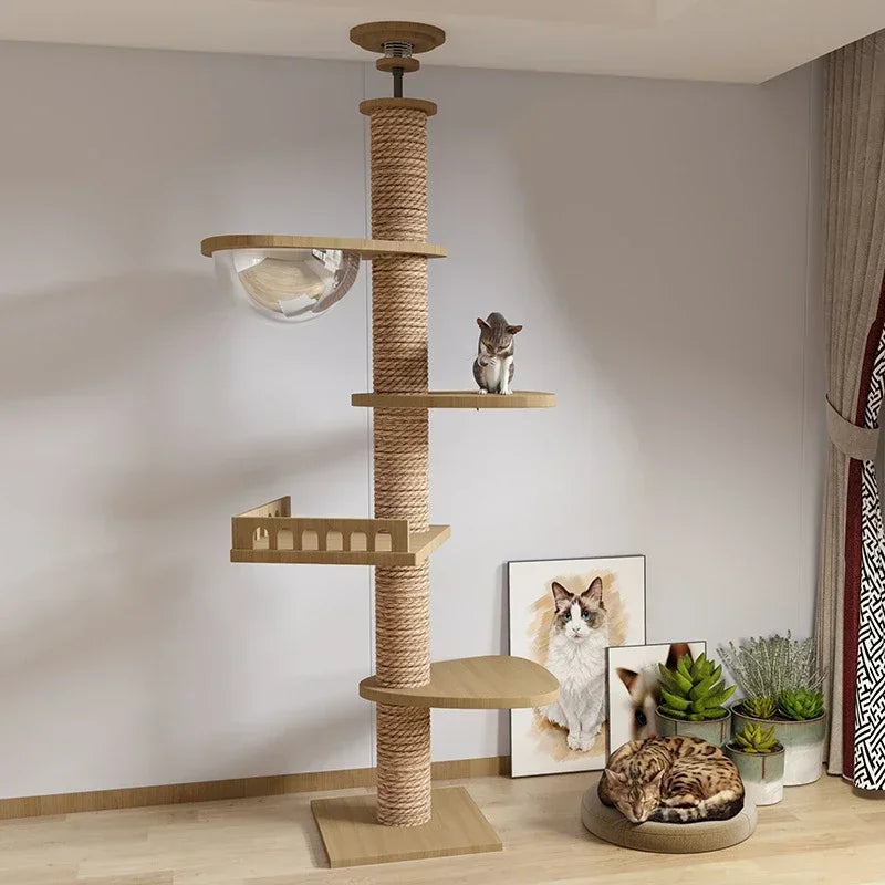 Cat Tree Australia: Floor To Ceiling Adjustable Wooden House