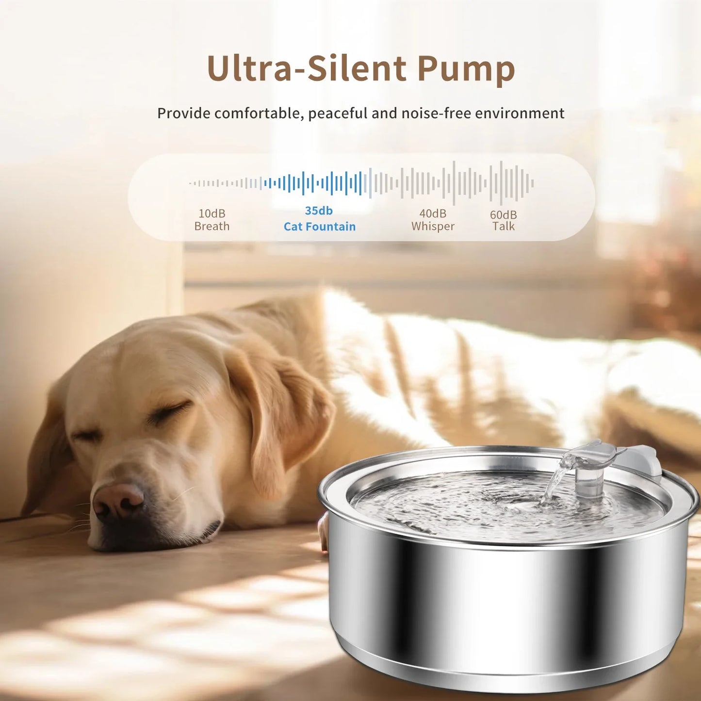 Dog Water Fountain Stainless Steel 8L Water Dispenser