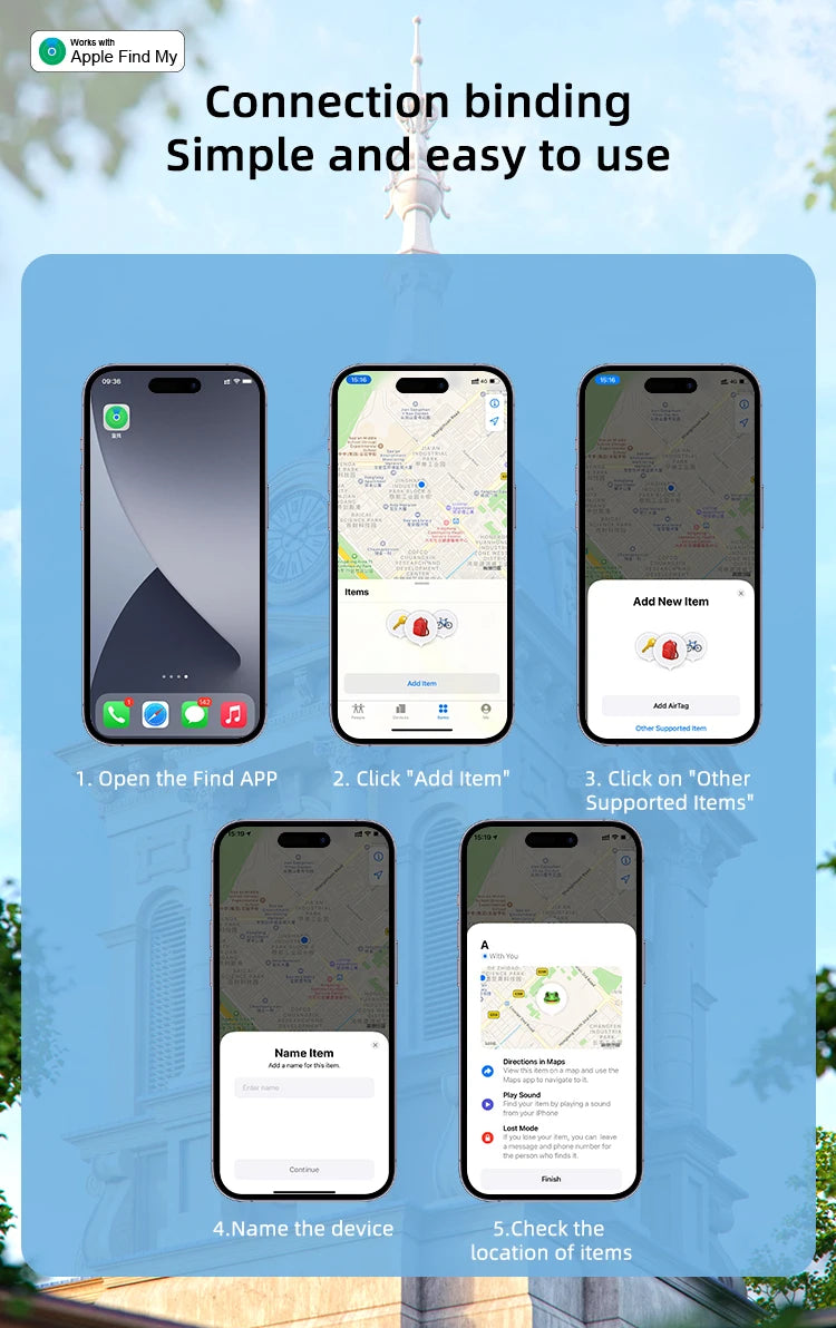 Smart Bluetooth Pet Locator GPS Tracker Airtag for iOS