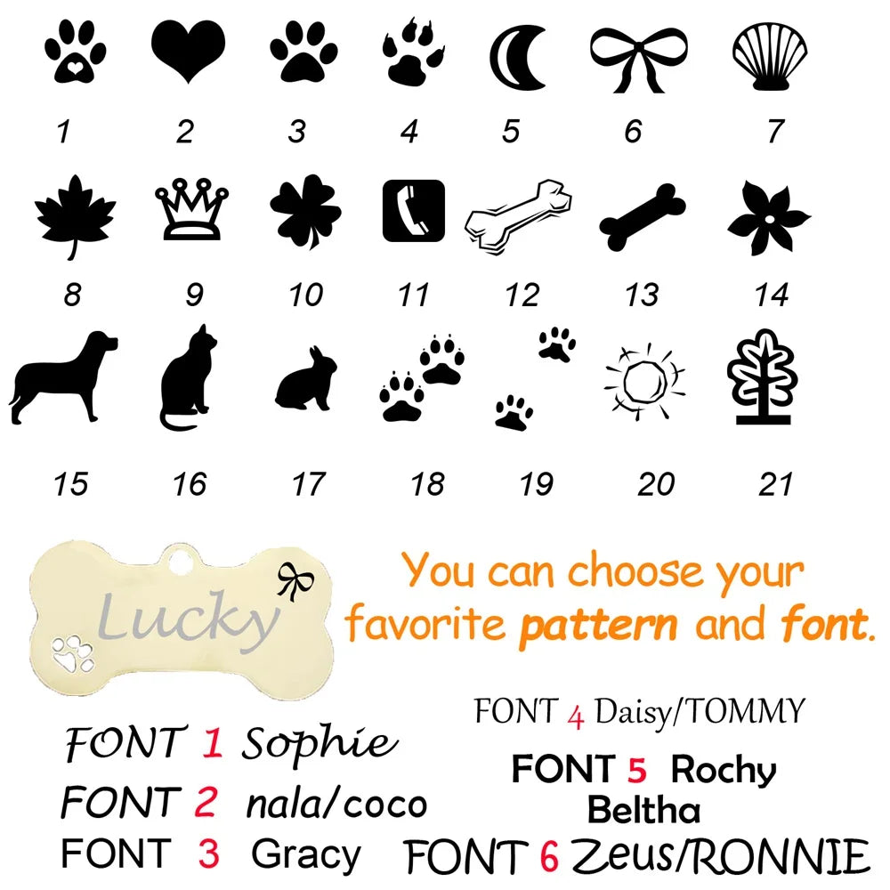 Pet ID Tag Personalized Free Engraved Keychain