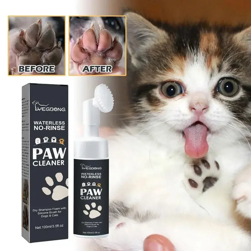 100ml Paw Cleaner Foam with Brush for Rinse-free Cleaning for Dog and Cat