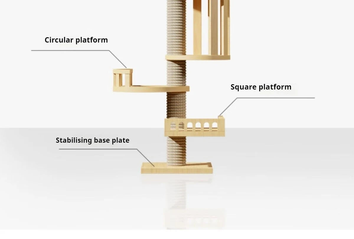 Cat Tree Australia: Floor To Ceiling Adjustable Wooden House