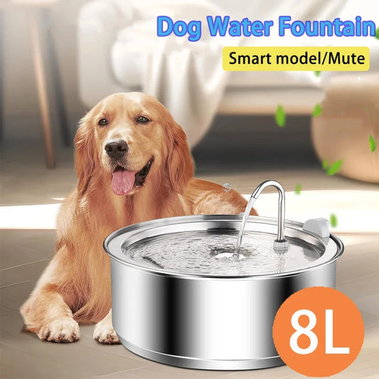 8L Dog Water Fountain Stainless Steel Water Dispenser