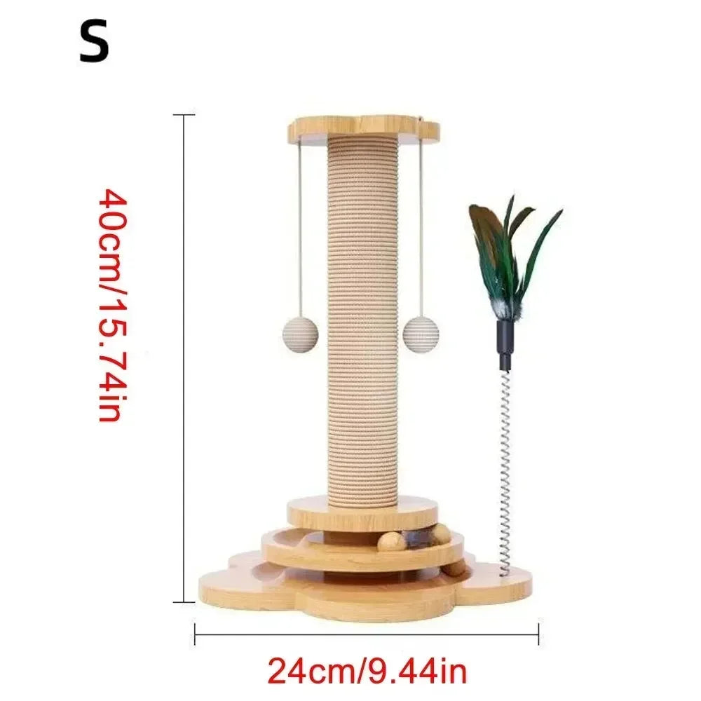 Cat Scratcher Tower and Turntable with Sisal Balls