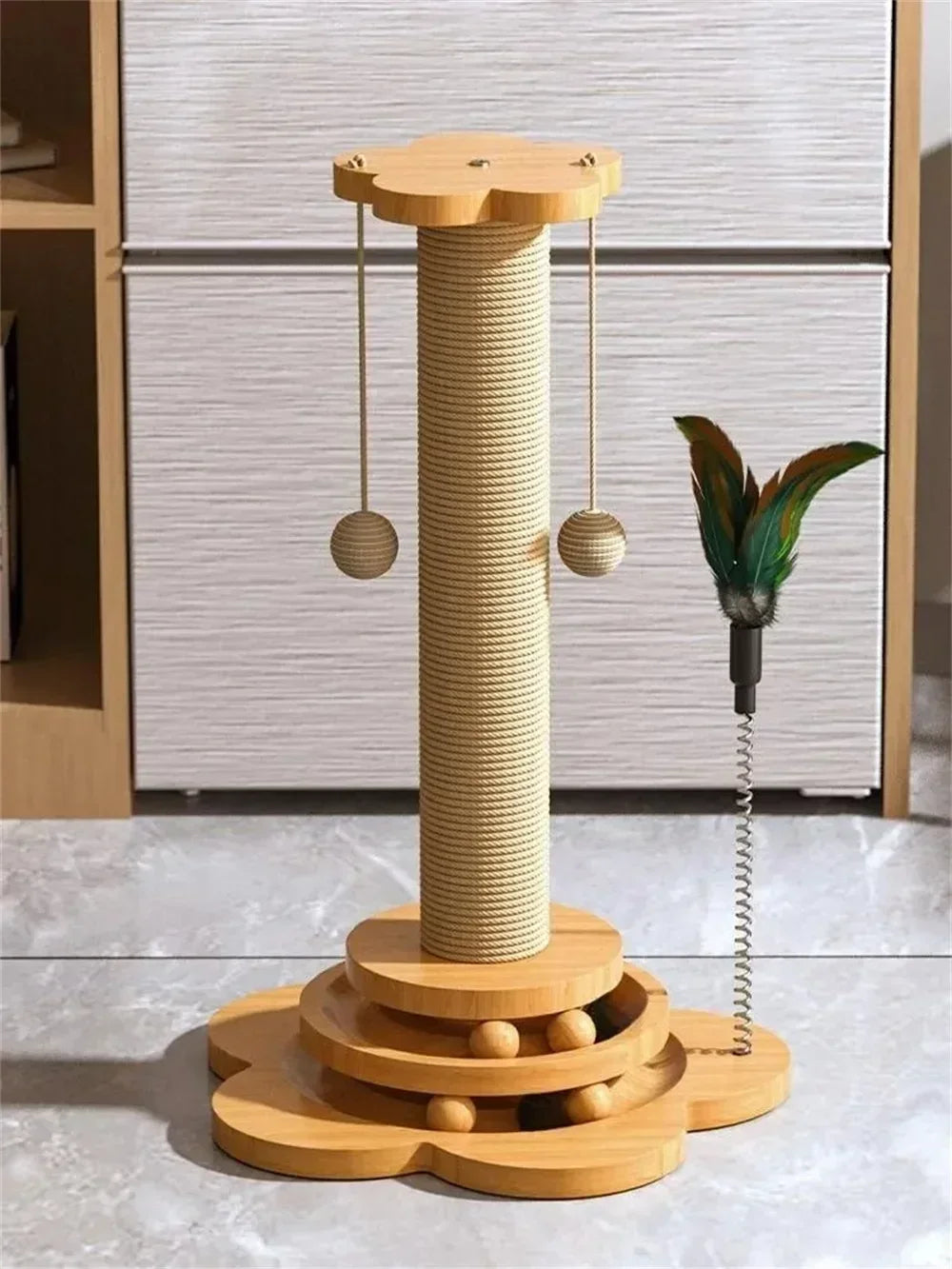 Cat Scratcher Tower and Turntable with Sisal Balls