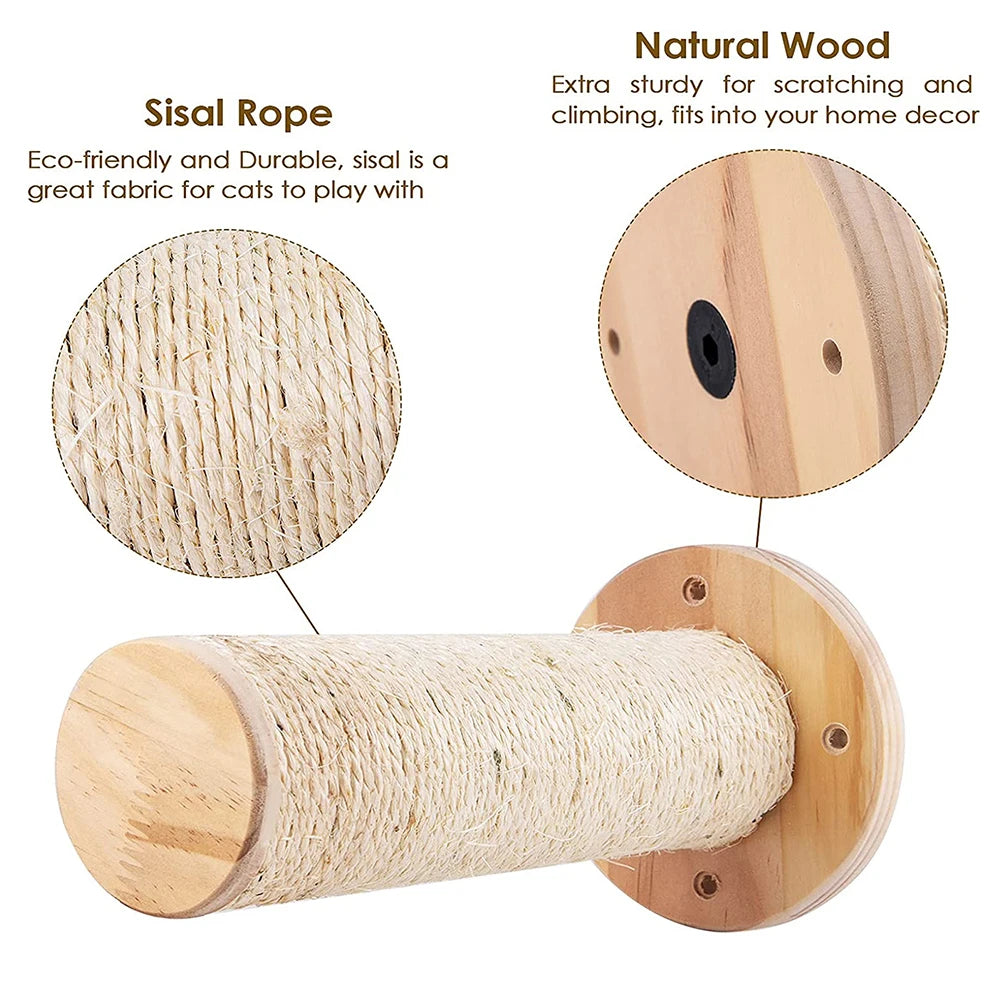 Wall Mounted Cat Hammock Bed and Scratching Post