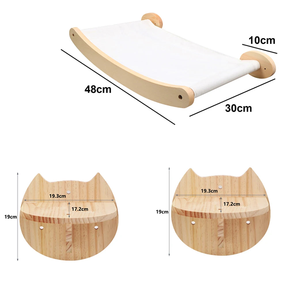 Wall Mounted Cat Hammock Bed and Scratching Post