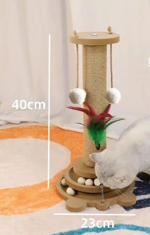 Cat Scratcher Tower and Turntable with Sisal Balls