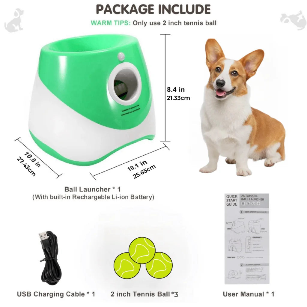 Automatic Dog Tennis Ball Thrower USB Rechargeable