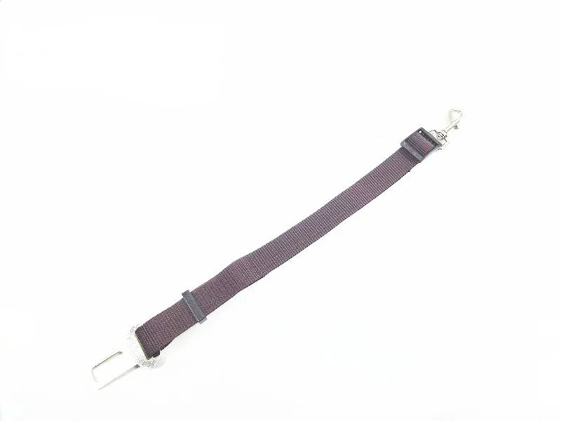 Coffee colour dog car seat belt with lead clip