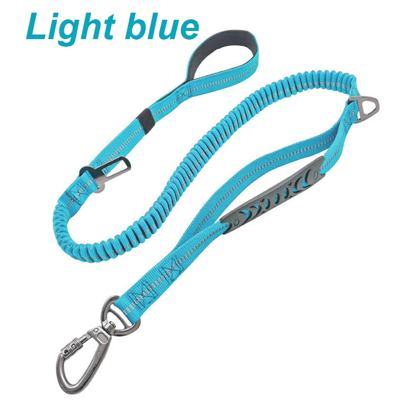 Reflective Nylon Multi-functional Retractable Dog Leash with Car Safety Buckle