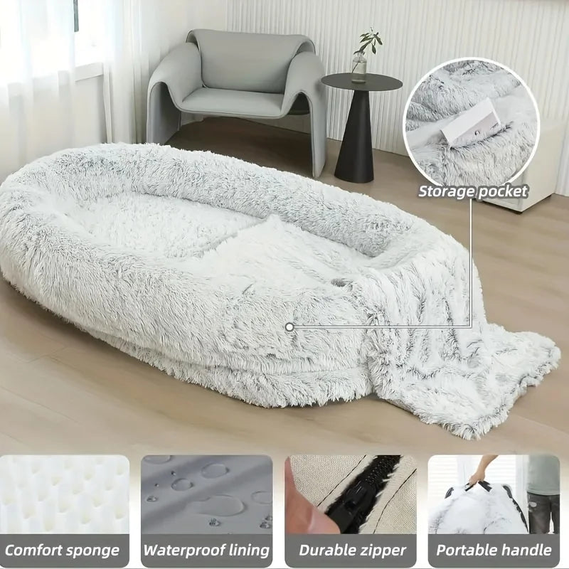 Large Human Dog Bolster Bed
