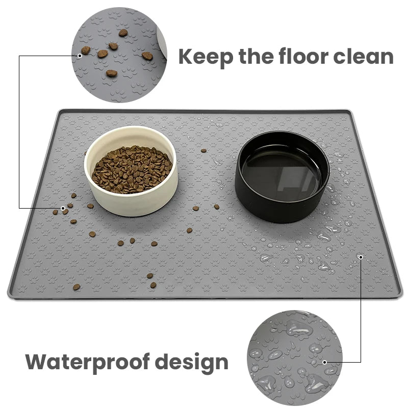 Pet Placemat Silicone Food Bowl Floor Mat for Dog and Cat