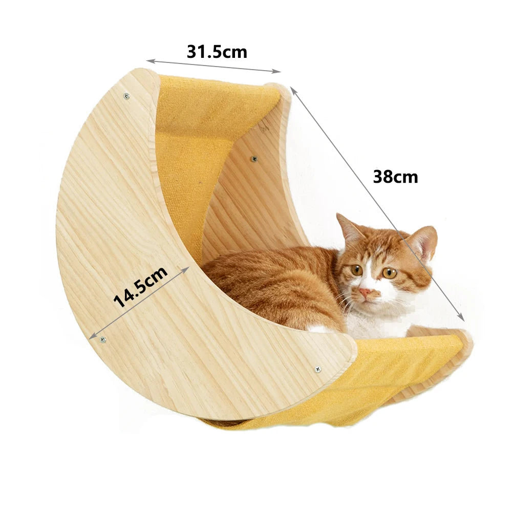 Wall Mounted Cat Hammock Bed and Scratching Post