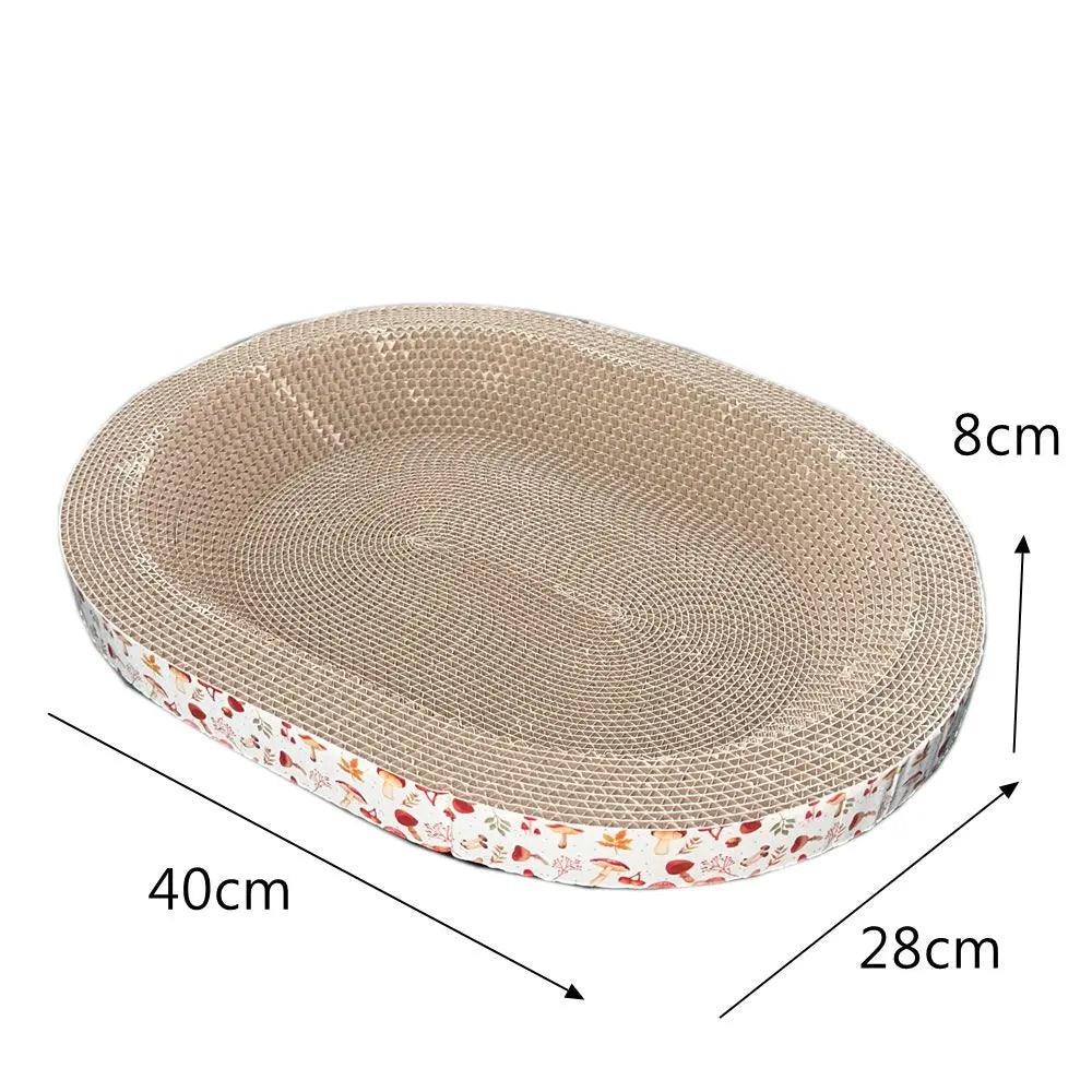 Cat Scratcher Bed Corrugated Oval Shaped