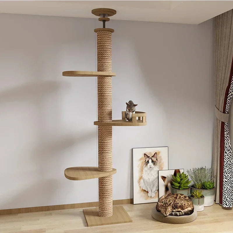 Cat Tree Australia: Floor To Ceiling Adjustable Wooden House