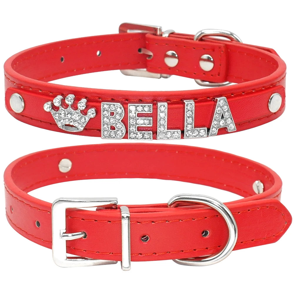 Bling Rhinestone Personalized Collar for Small Dog and Cat