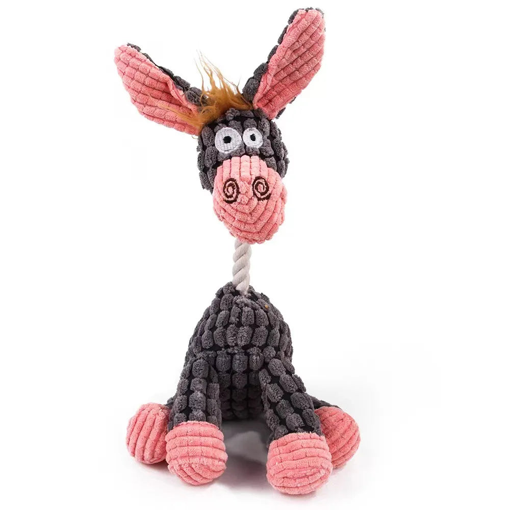 Gray plush dog toys