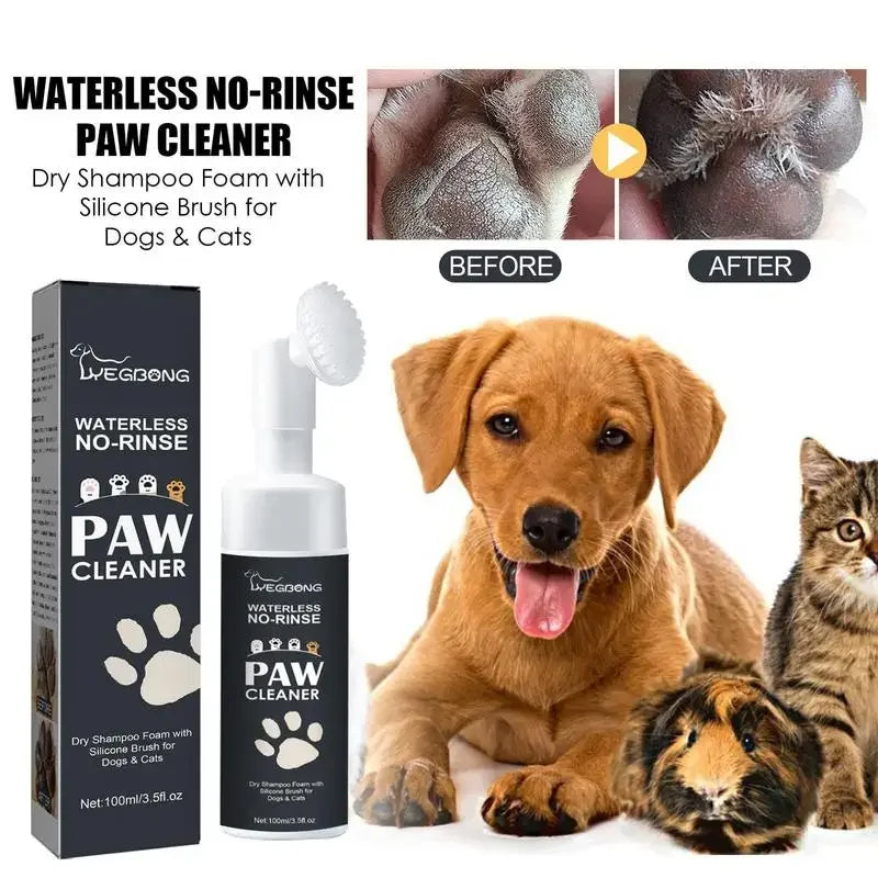100ml Paw Cleaner Foam with Brush for Rinse-free Cleaning for Dog and Cat