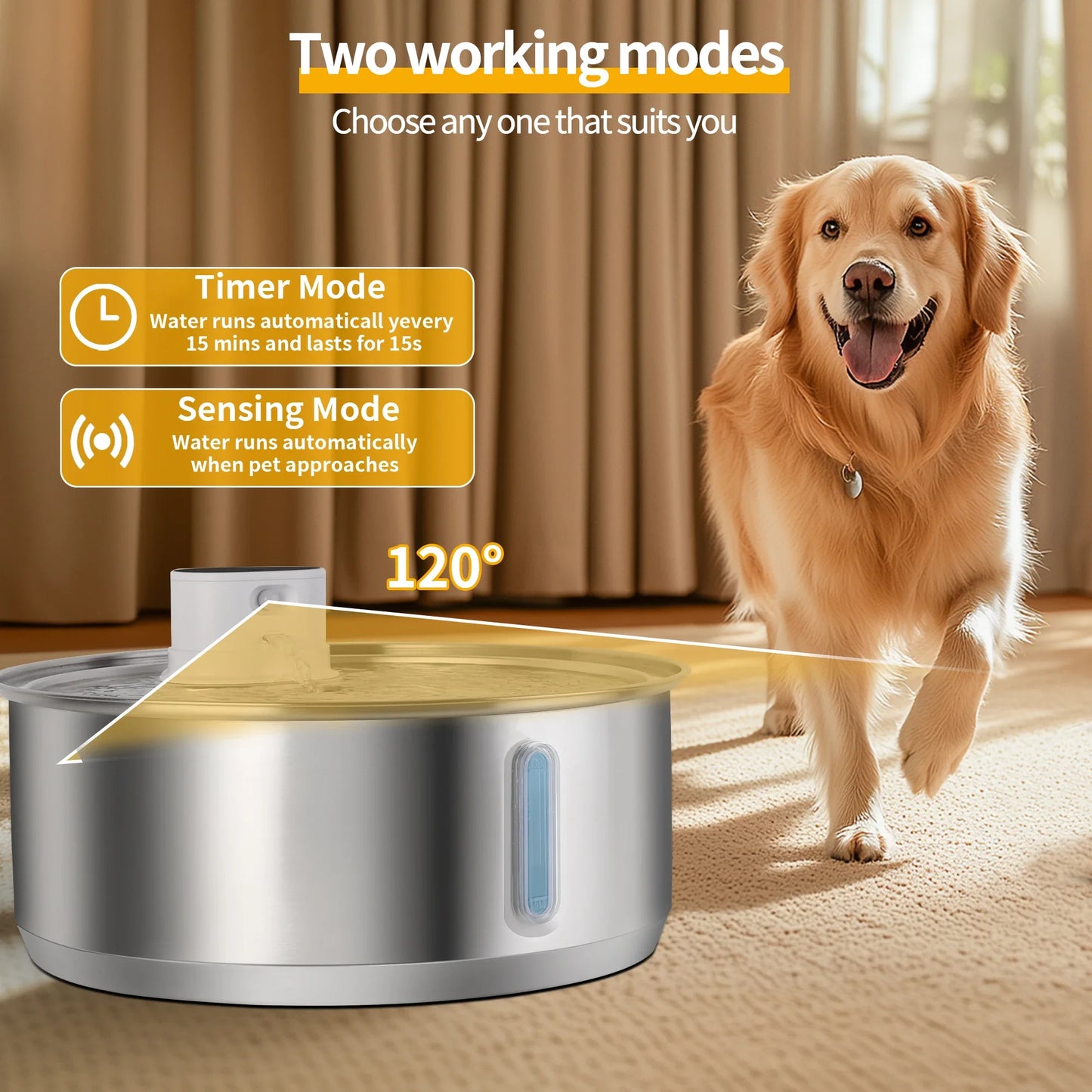 Automatic Stainless Steel 8L Dog Water Fountain