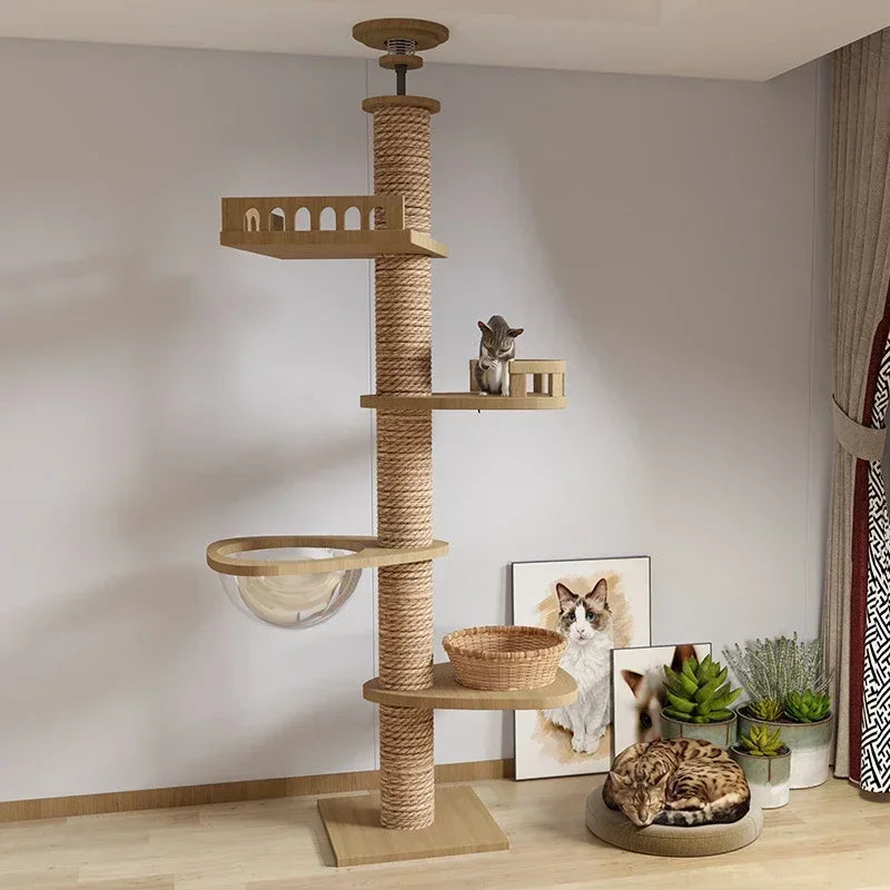 Cat Tree Australia: Floor To Ceiling Adjustable Wooden House