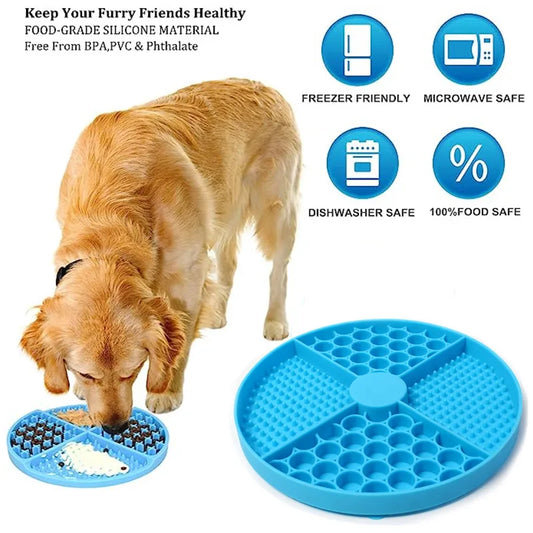 Pet Silicone Licking Mat Anxiety Relieving Slow Feeder for Dog and Cat