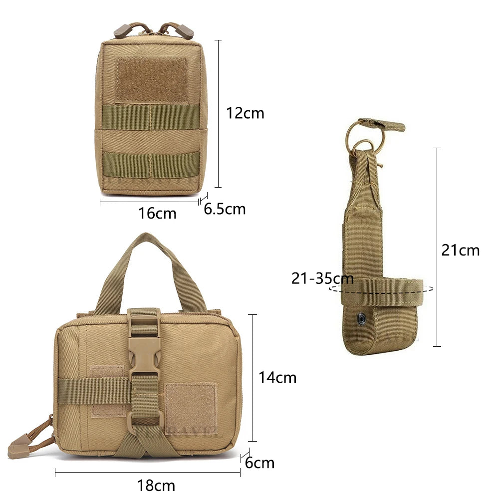 3Pcs Dog Tactical Bags Attaching on Harness Vest