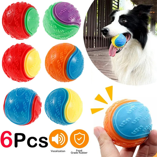Set of 6 squeaky balls