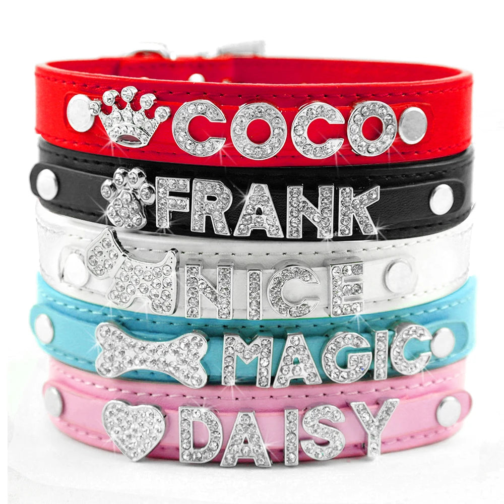 Bling Rhinestone Personalized Collar for Small Dog and Cat