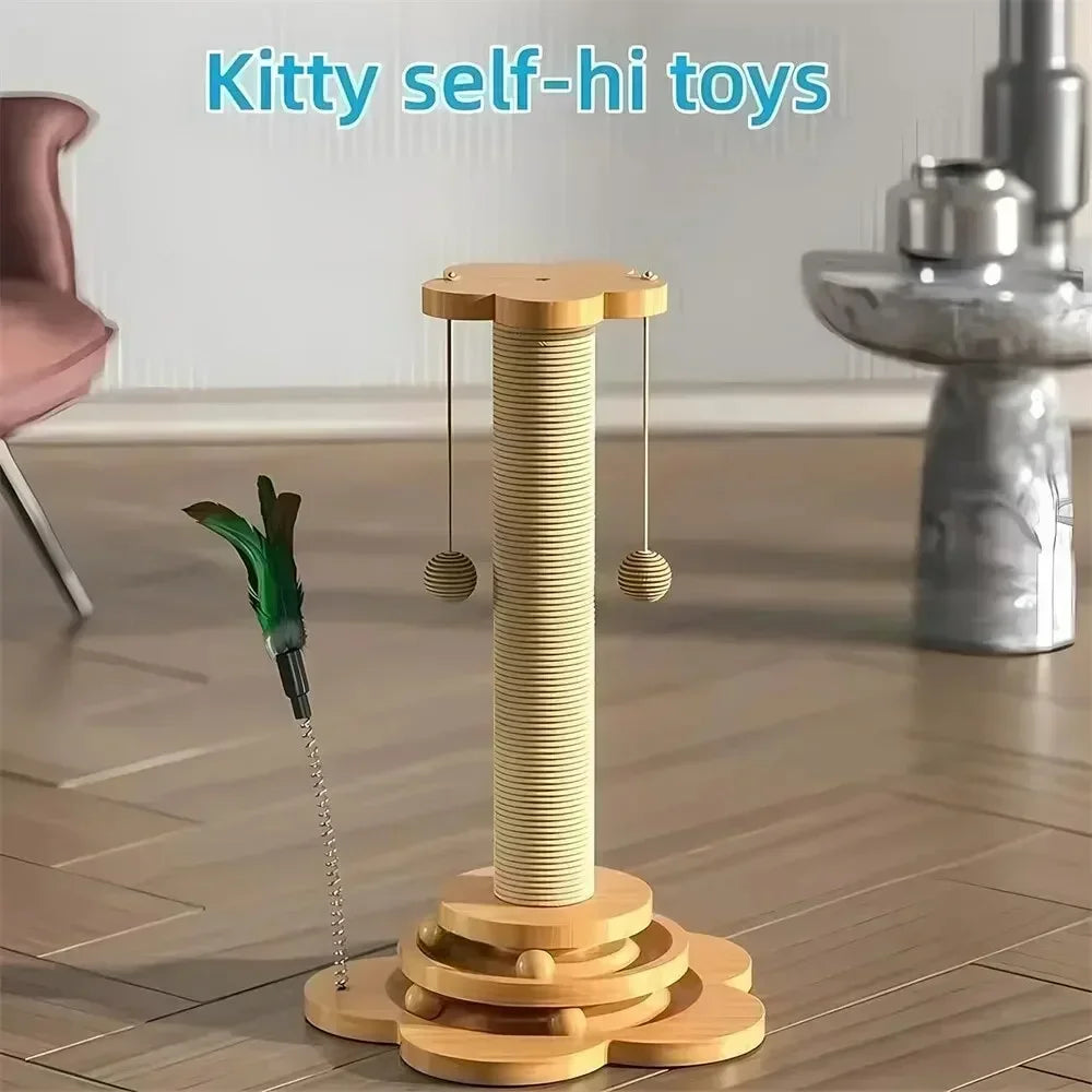 Cat Scratcher Tower and Turntable with Sisal Balls