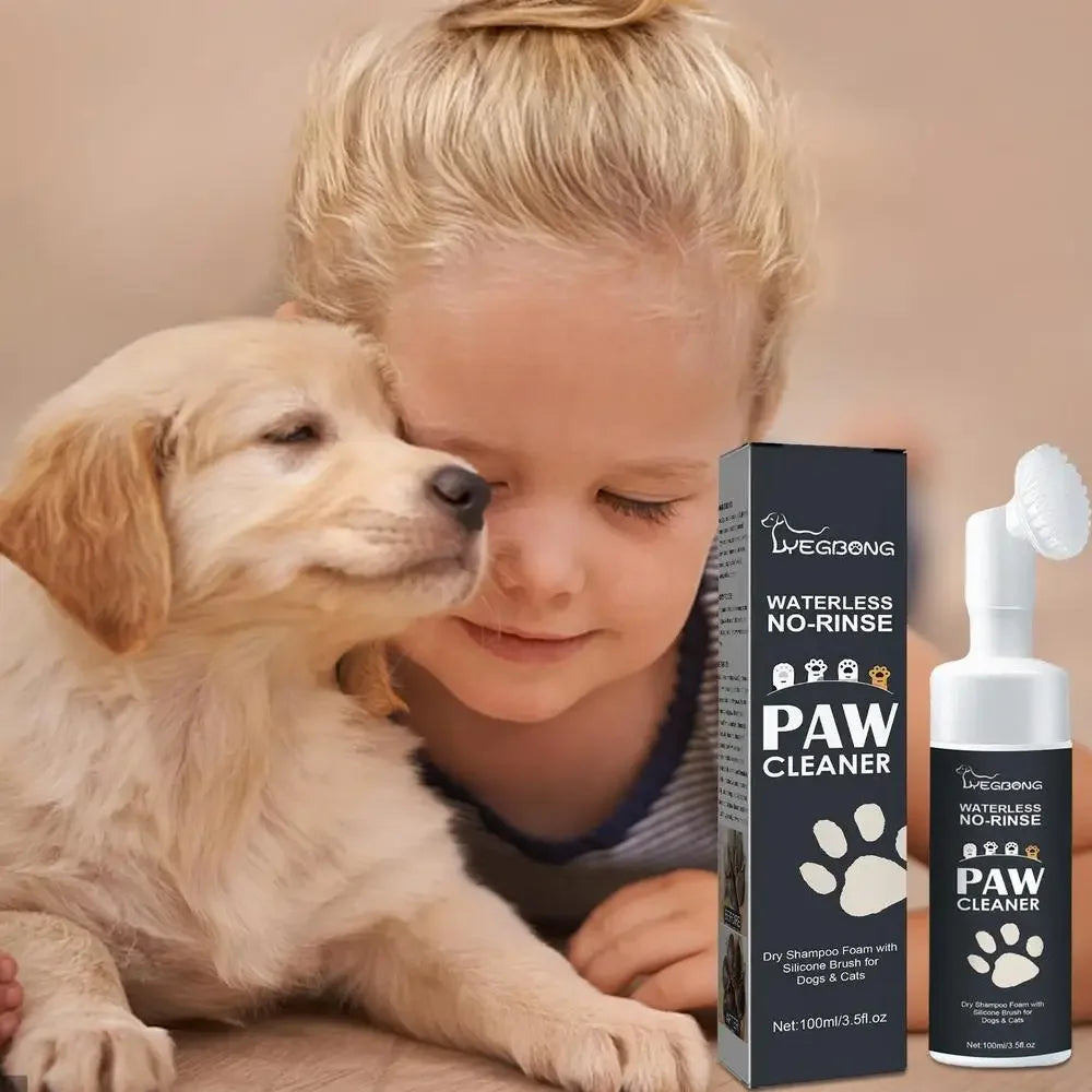 100ml Paw Cleaner Foam with Brush for Rinse-free Cleaning for Dog and Cat